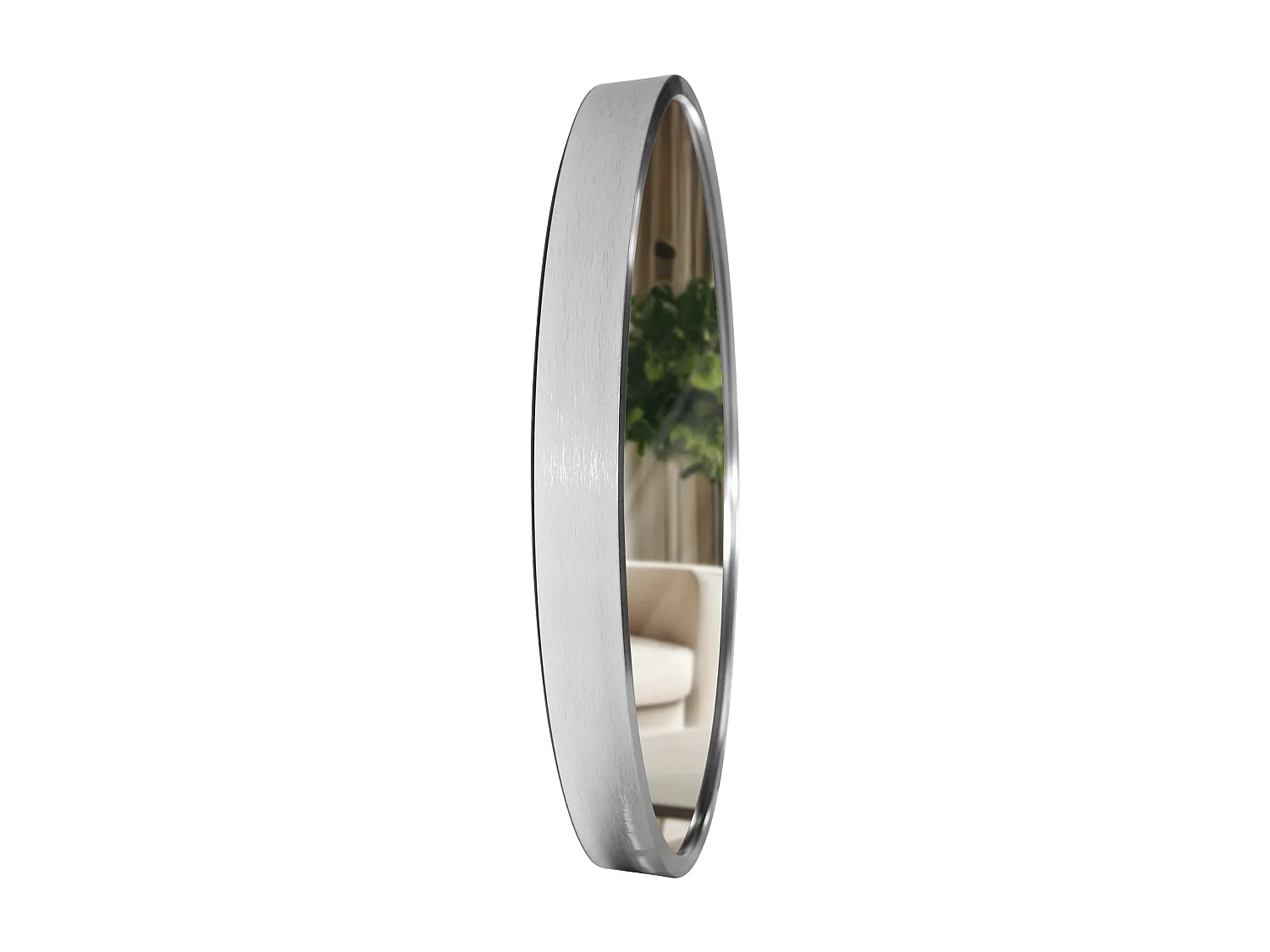 Miroir mural - rond Ø 30 cm - Métal - Argent - Elsie