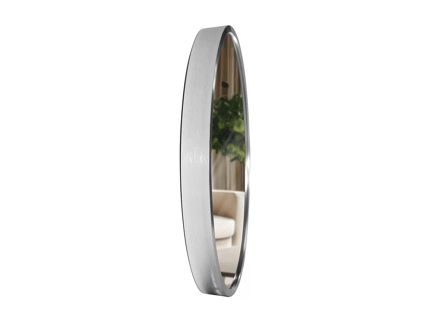 Miroir mural - rond Ø 30 cm - Métal - Argent - Elsie