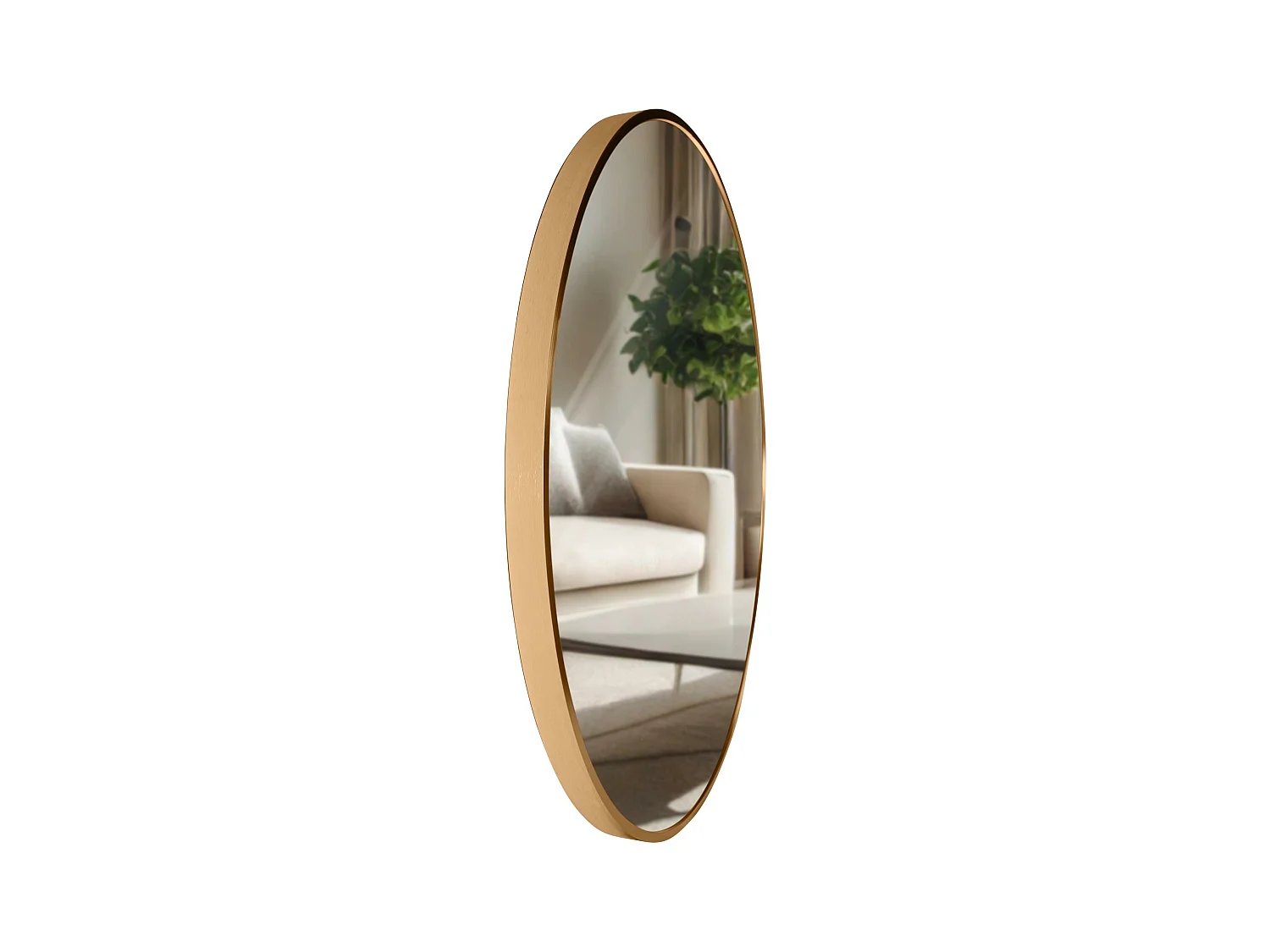 Miroir mural - rond Ø 60 cm - Métal - gold matt - Elsie