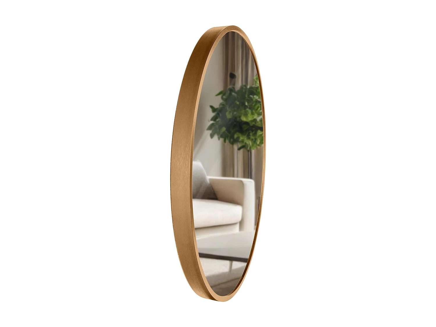 Miroir mural - rond Ø 45 cm - Métal - Or mat - Elsie
