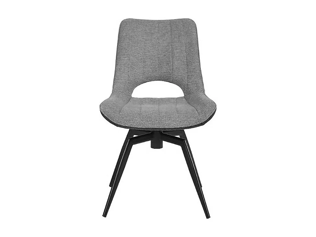 Chaise tissu gris rotative pieds métal noir Stenson