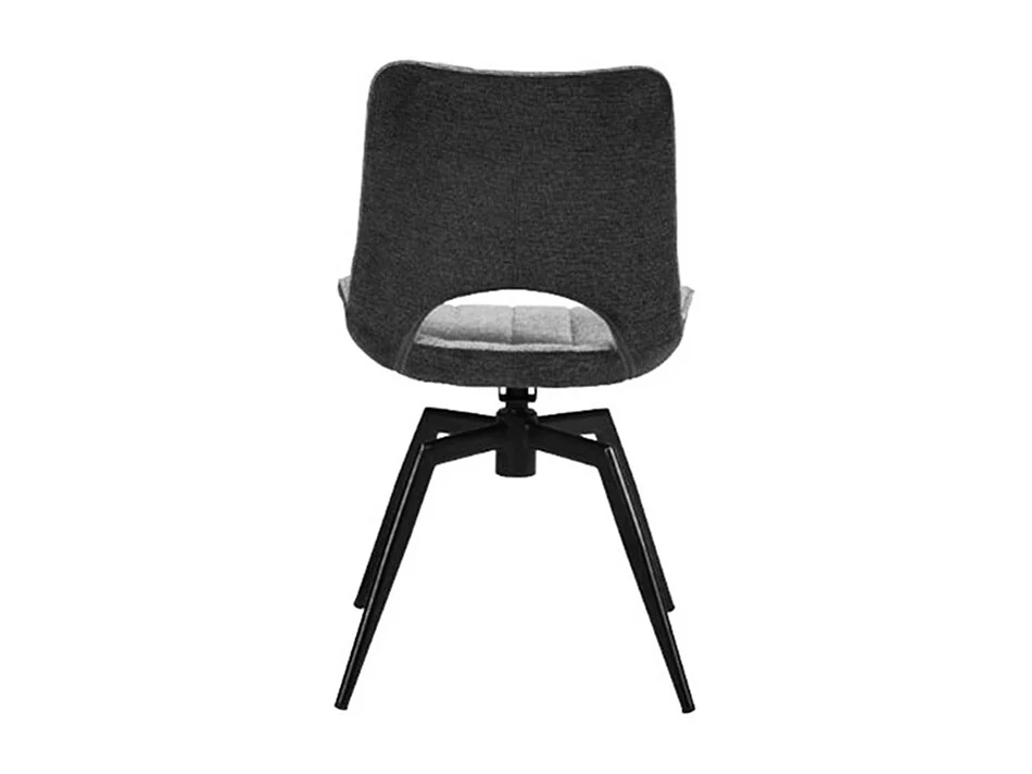 Chaise tissu gris rotative pieds métal noir Stenson