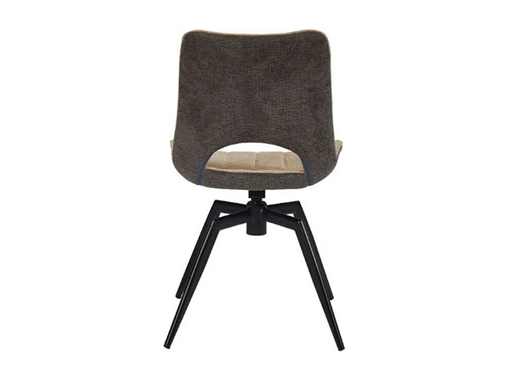 Chaise tissu beige rotative pieds métal noir Stenson