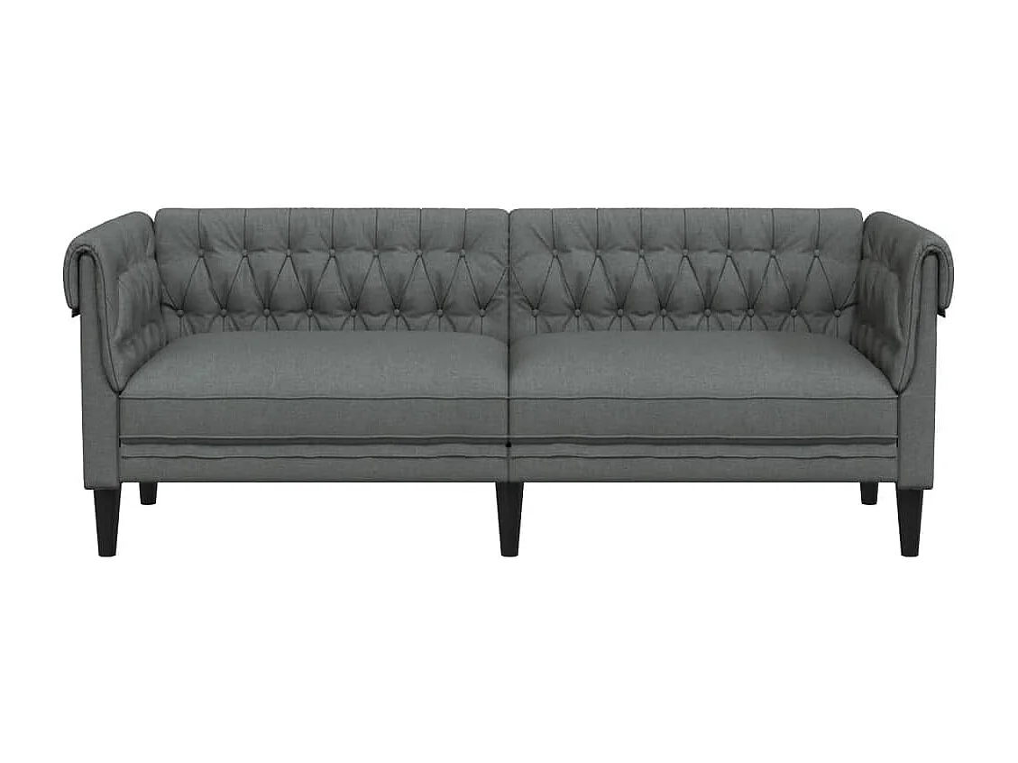 Driezitsbank Chesterfield-stijl stof donkergrijs
