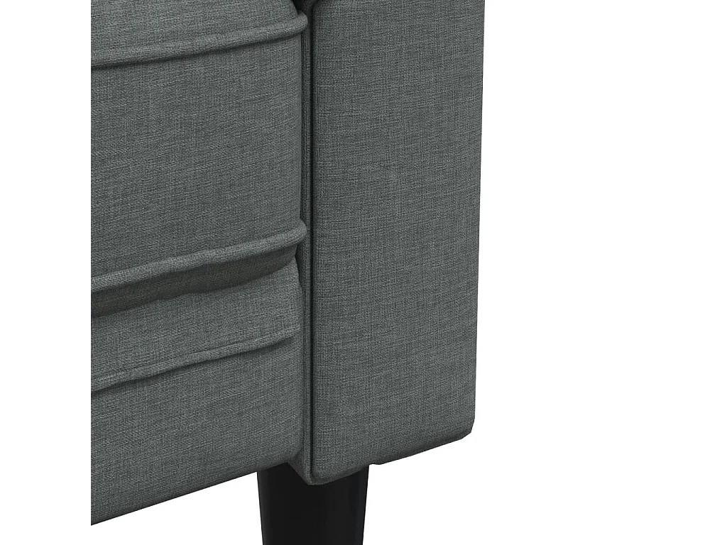 Driezitsbank Chesterfield-stijl stof donkergrijs