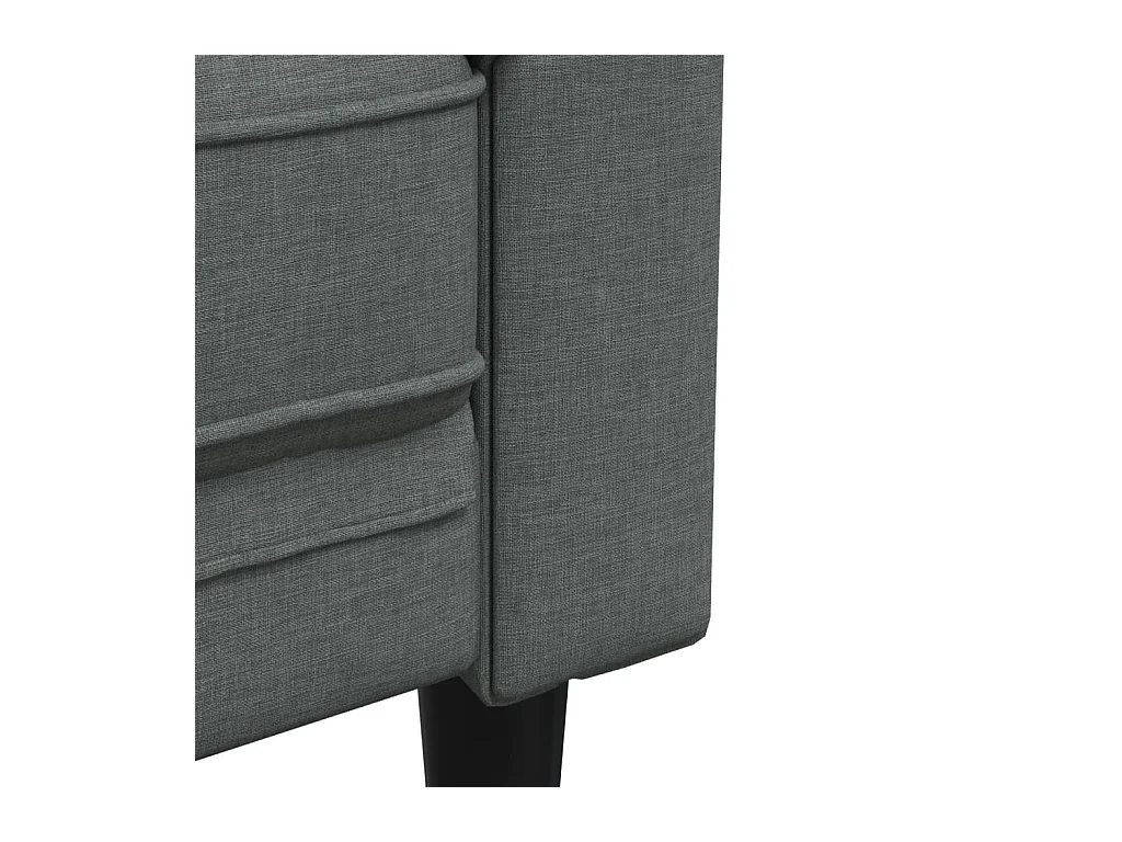 Canapé Chesterfield 3 places gris foncé tissu