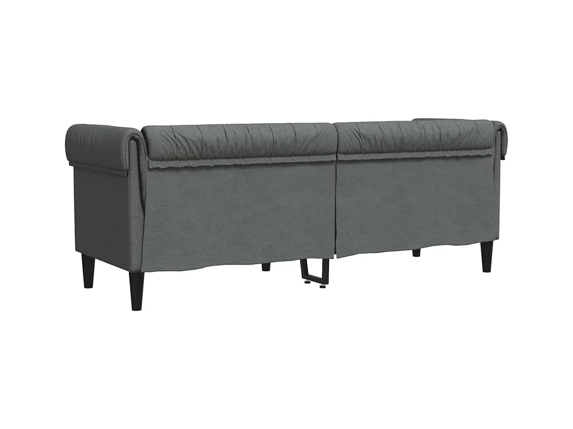 Canapé Chesterfield 3 places gris foncé tissu
