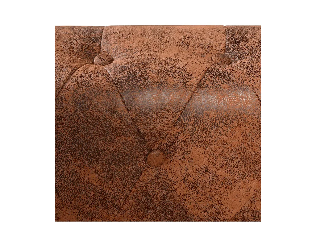 Canapé d'angle Chesterfield 6 Places Cuir artificiel Marron