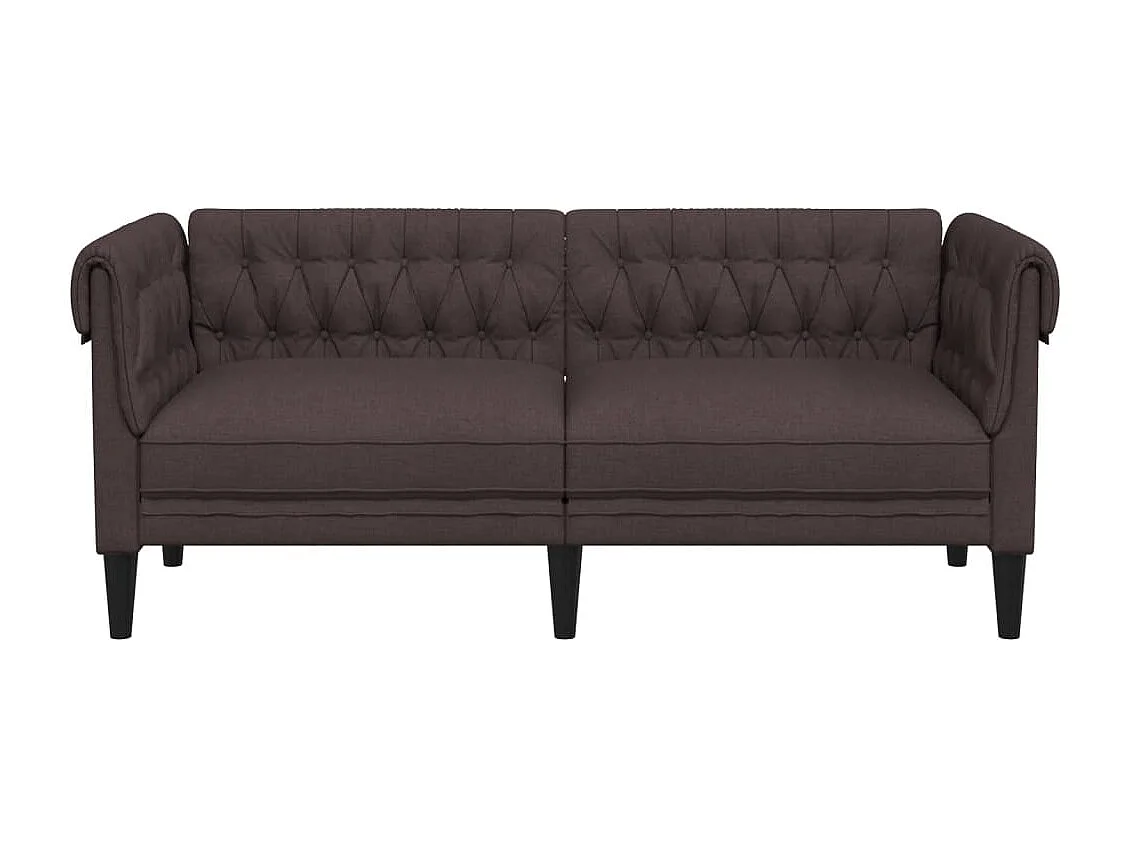Canapé Chesterfield 2 places marron foncé tissu