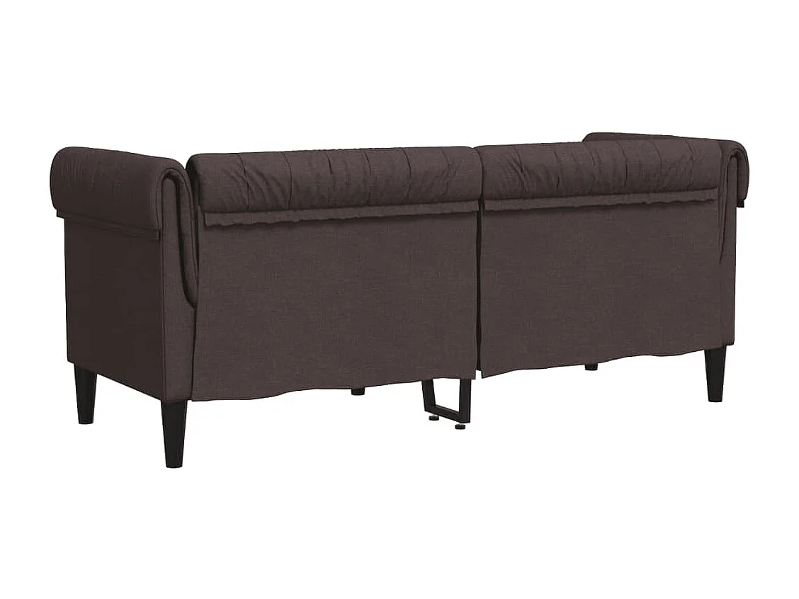 Canapé Chesterfield 2 places marron foncé tissu
