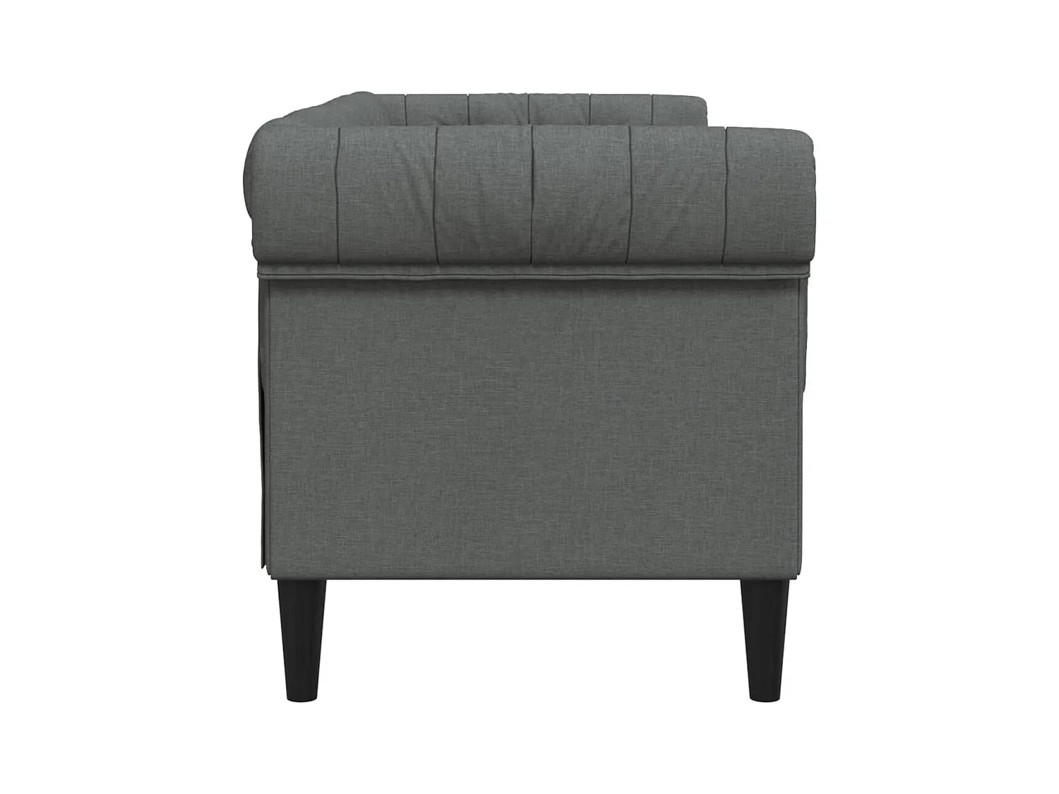 Canapé Chesterfield 2 places gris foncé tissu