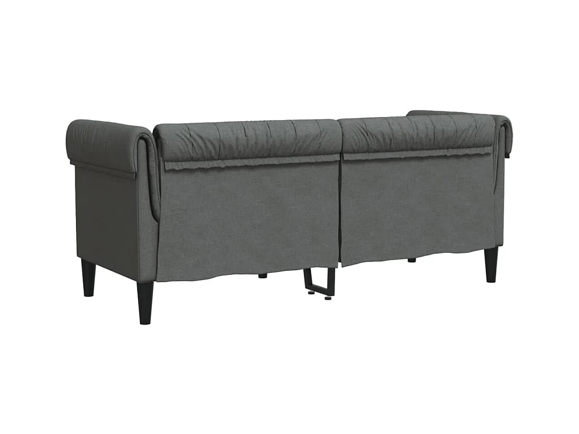 Canapé Chesterfield 2 places gris foncé tissu