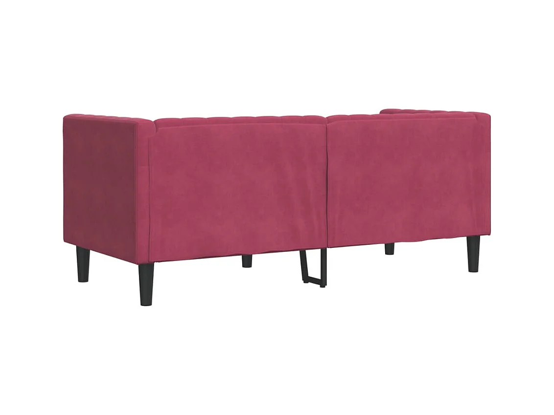 Canapé Chesterfield avec traversins 2 places velours