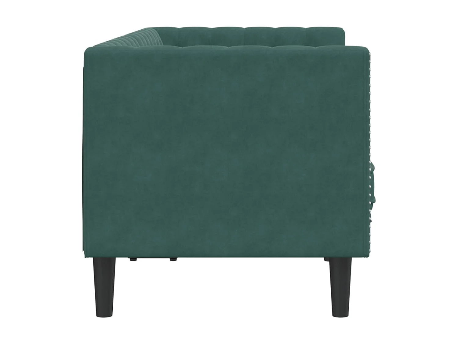 Canapé Chesterfield avec traversins 2 places vert foncé velours