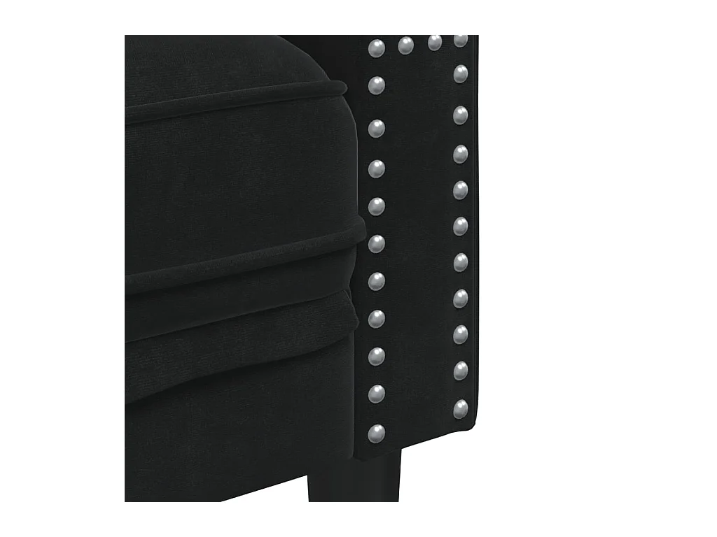 Canapé Chesterfield avec traversins 3 places noir velours