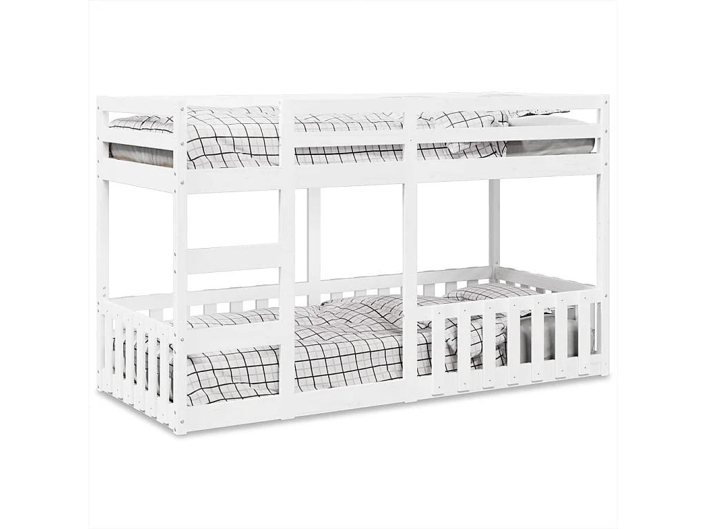 Stapelbed massief grenenhout wit 80x200 cm