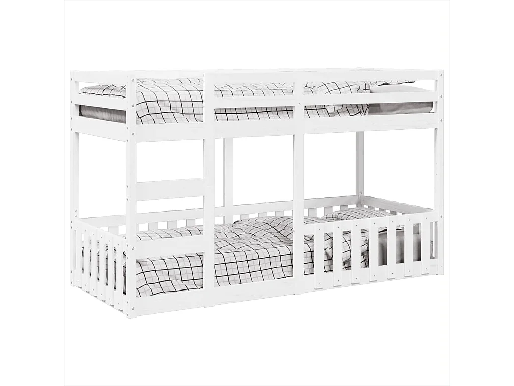 Stapelbed massief grenenhout wit 80x200 cm