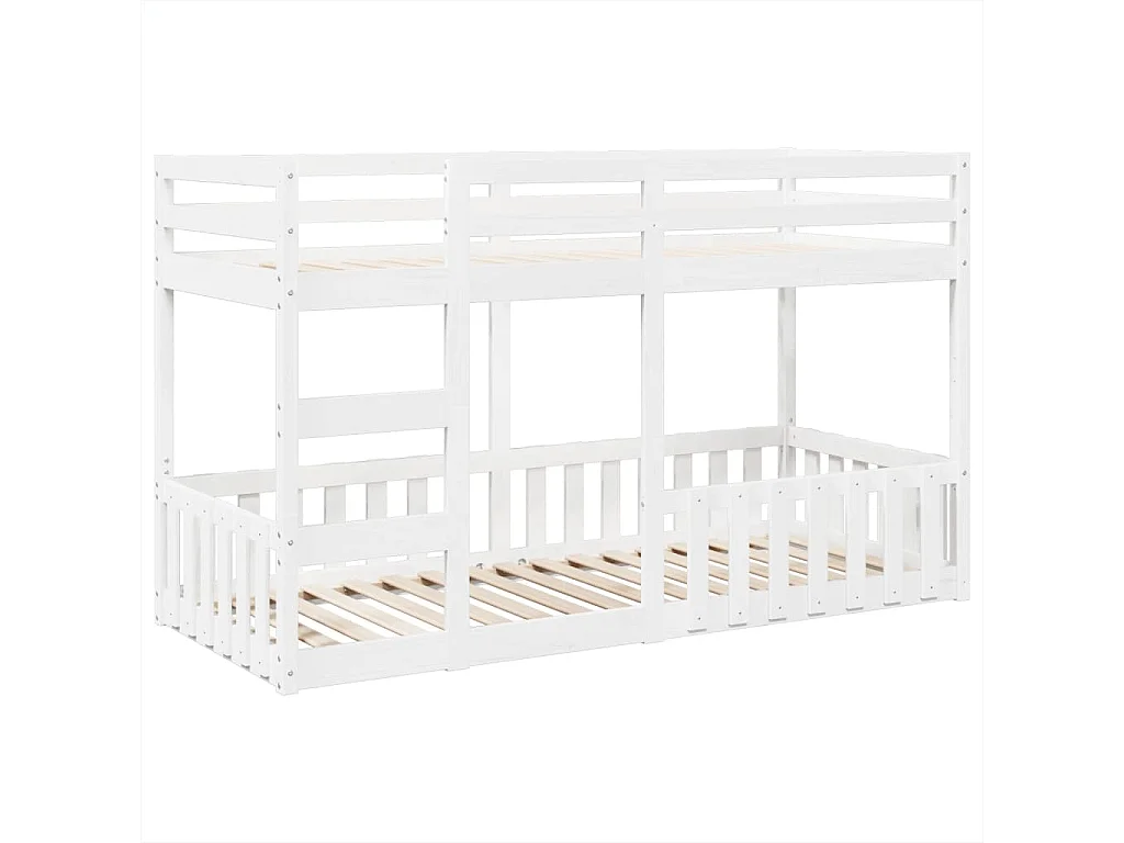 Lit superposé Blanc 80x200 cm Bois de pin massif