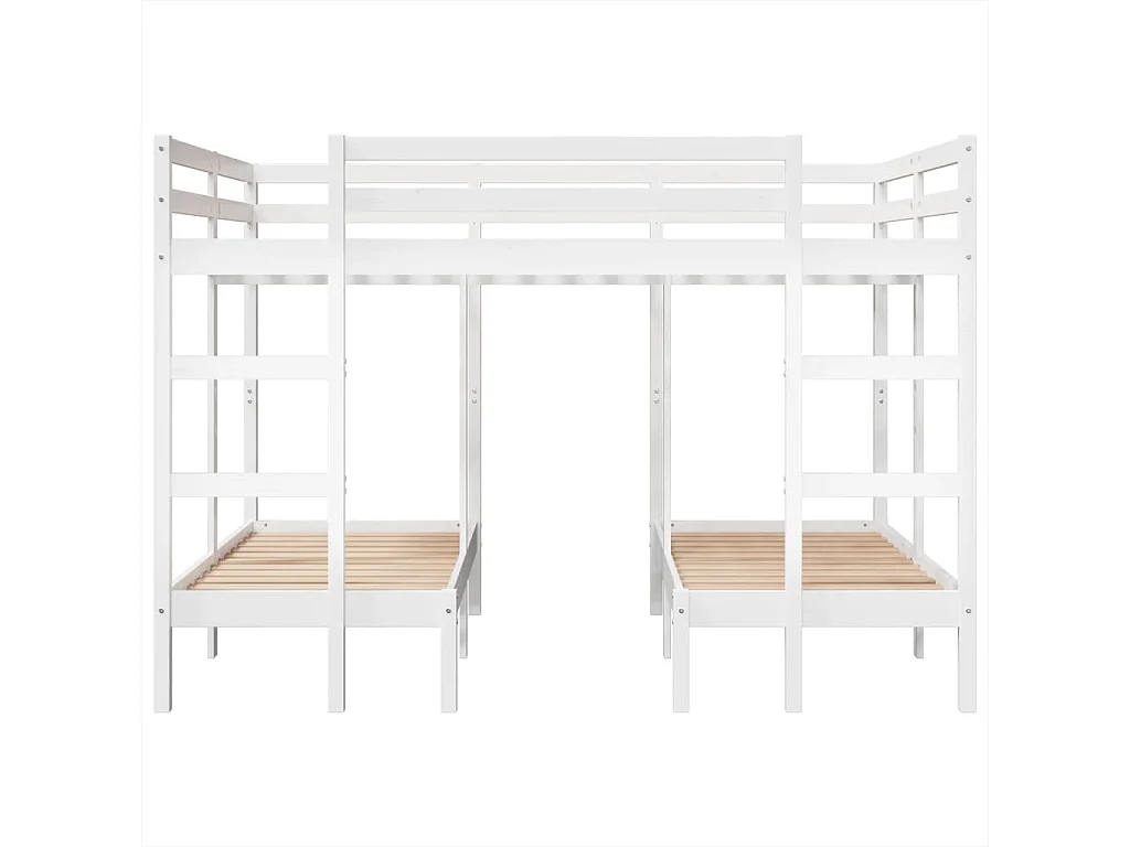 Stapelbed 3-voudig grenenhout wit 140x200/70x140 cm