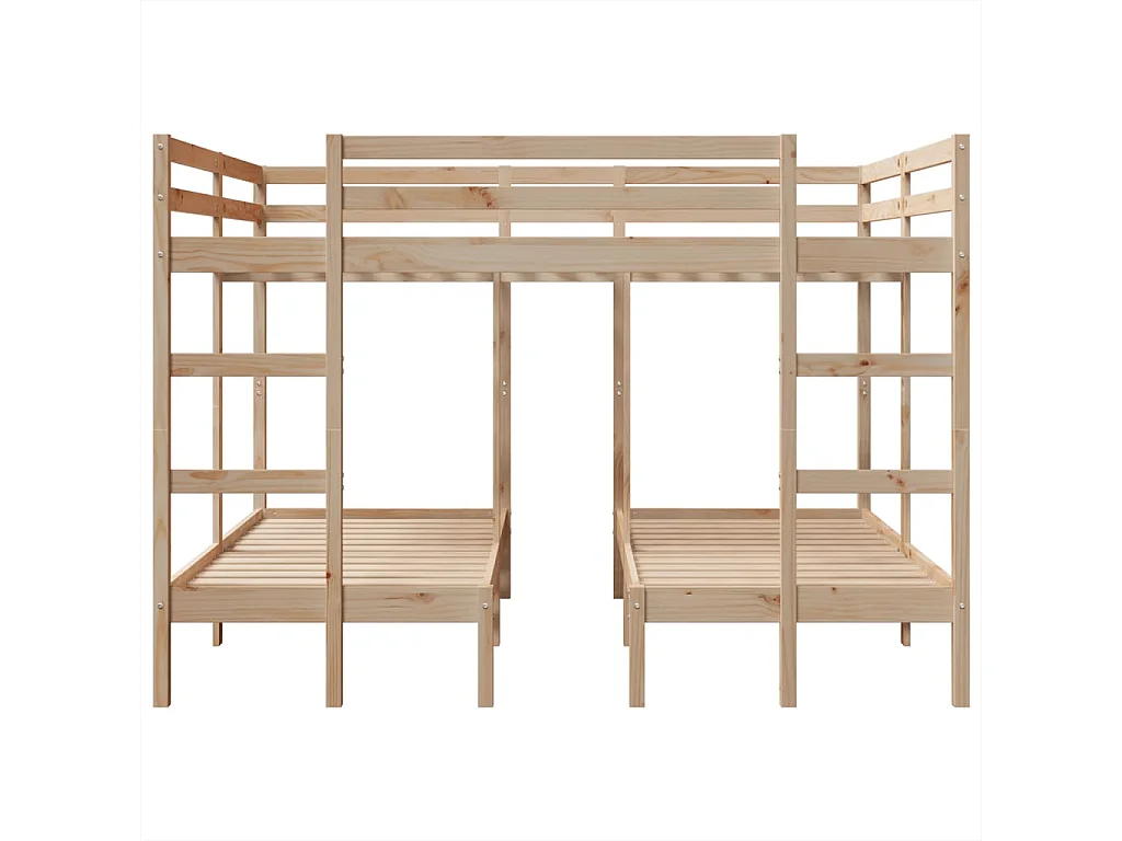 Lit superposé triple 140x200/70x140 cm bois de pin massif