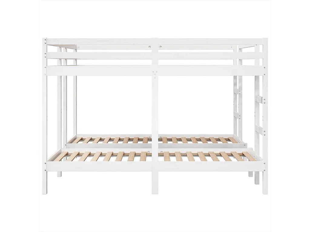 Litera triple madera maciza de pino blanca 140x200/70x140 cm