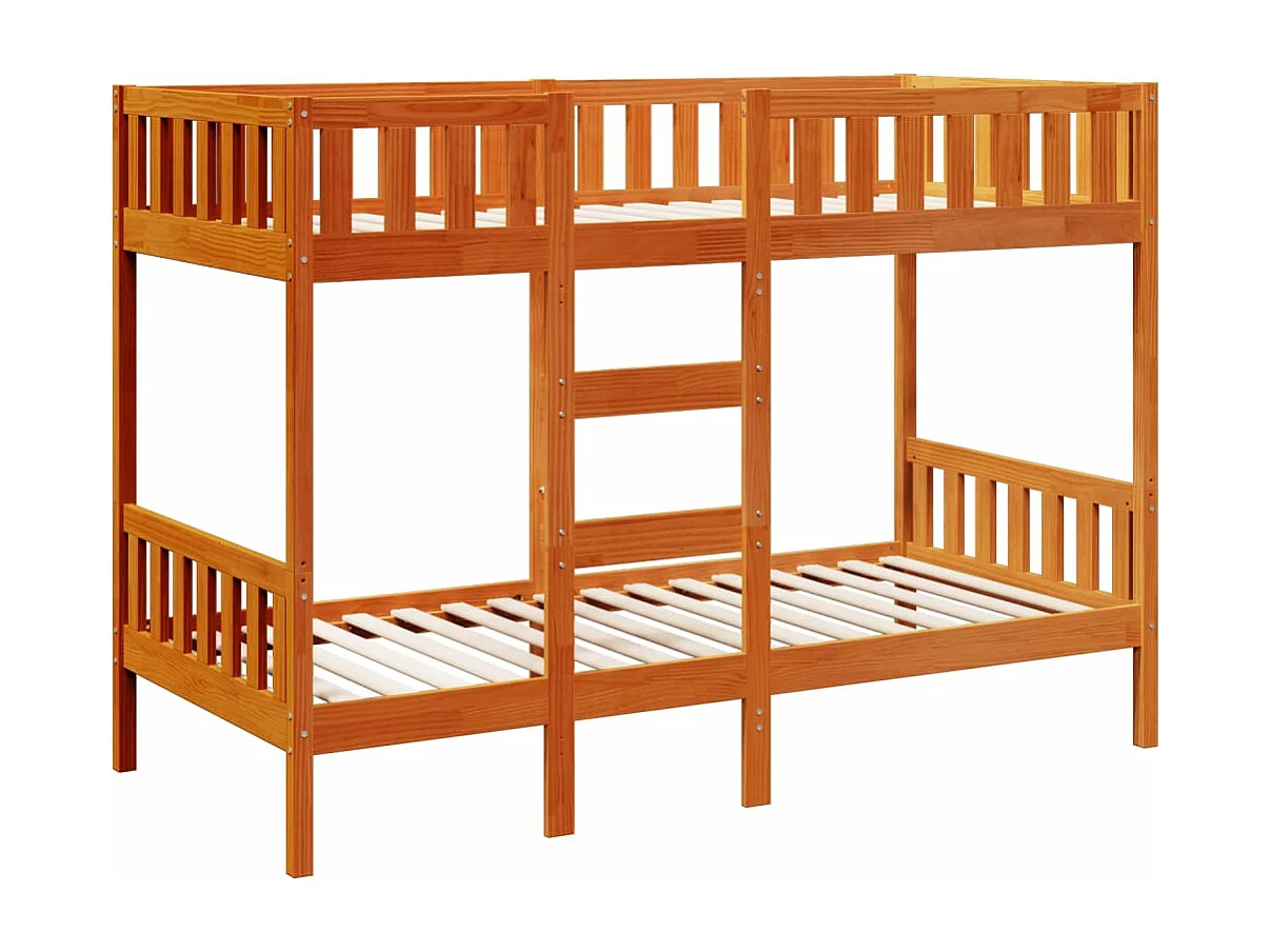 Lit superposé cire marron 75x190 cm bois de pin massif