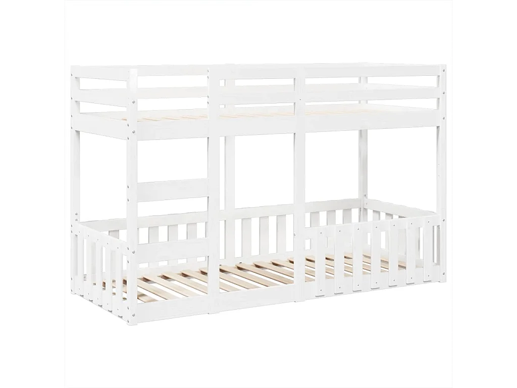 Lit superposé Blanc 75x190 cm Bois de pin massif