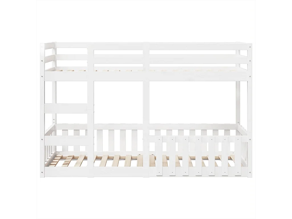 Lit superposé Blanc 75x190 cm Bois de pin massif