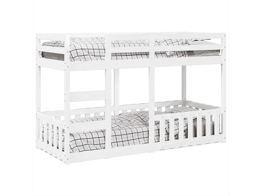 Lit superposé Blanc 75x190 cm Bois de pin massif
