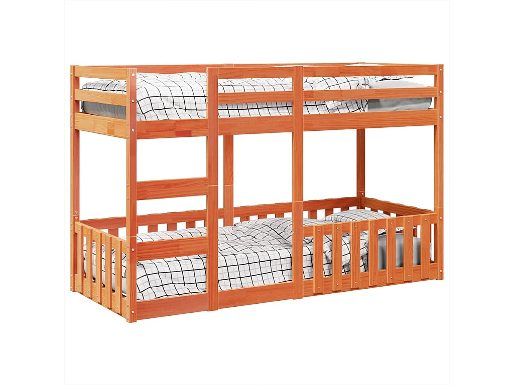 Lit superposé cire marron 75x190 cm bois de pin massif