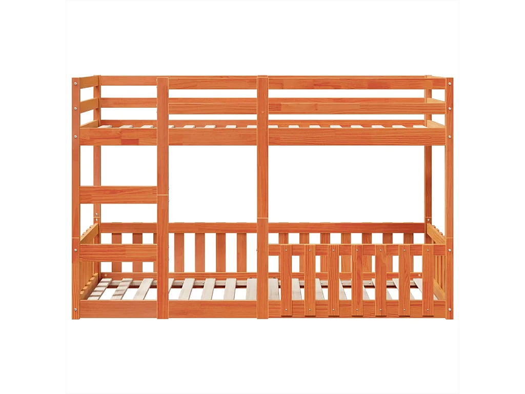 Lit superposé cire marron 75x190 cm bois de pin massif