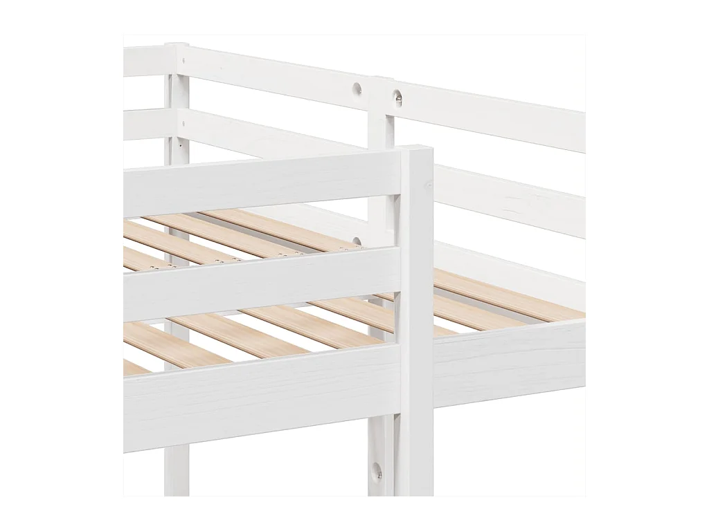 Lit superposé triple blanc 140x200/70x140 cm bois de pin massif