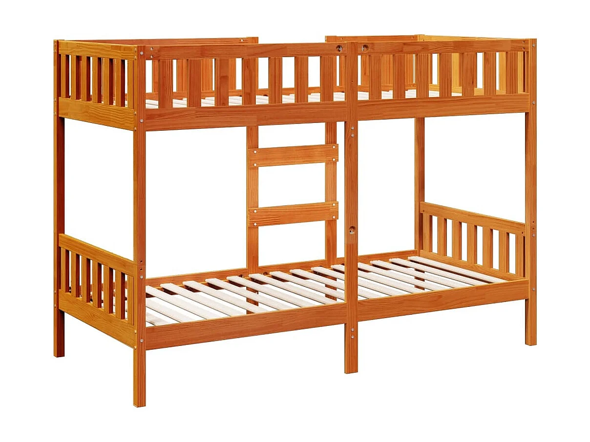 Lit superposé cire marron 90x190 cm bois de pin massif