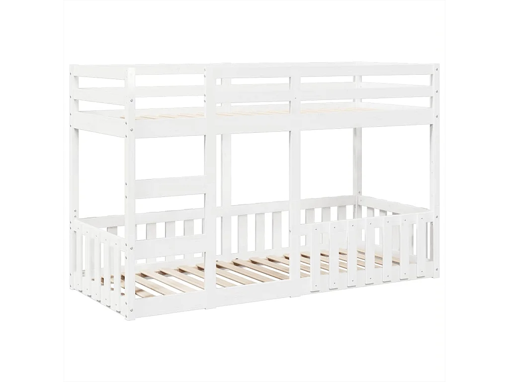 Lit superposé Blanc 90x190 cm Bois de pin massif