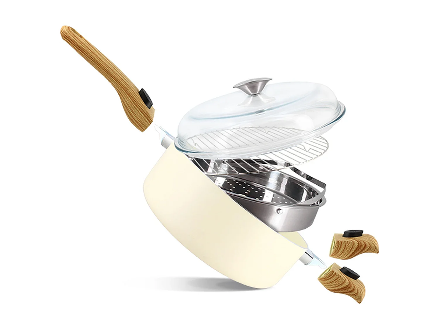 Menastyl - Set Culinaire Multi- Usage Crème 28cm En Aluminium Recyclé