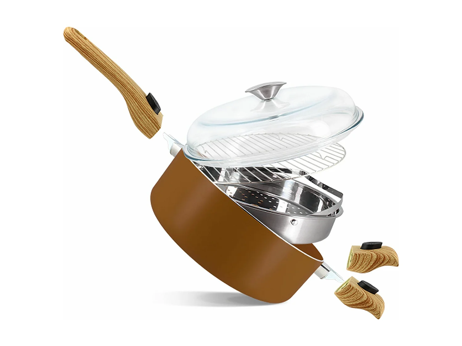 Menastyl - Set Culinaire Multi- Usage Noisette 28cm En Aluminium Recyclé