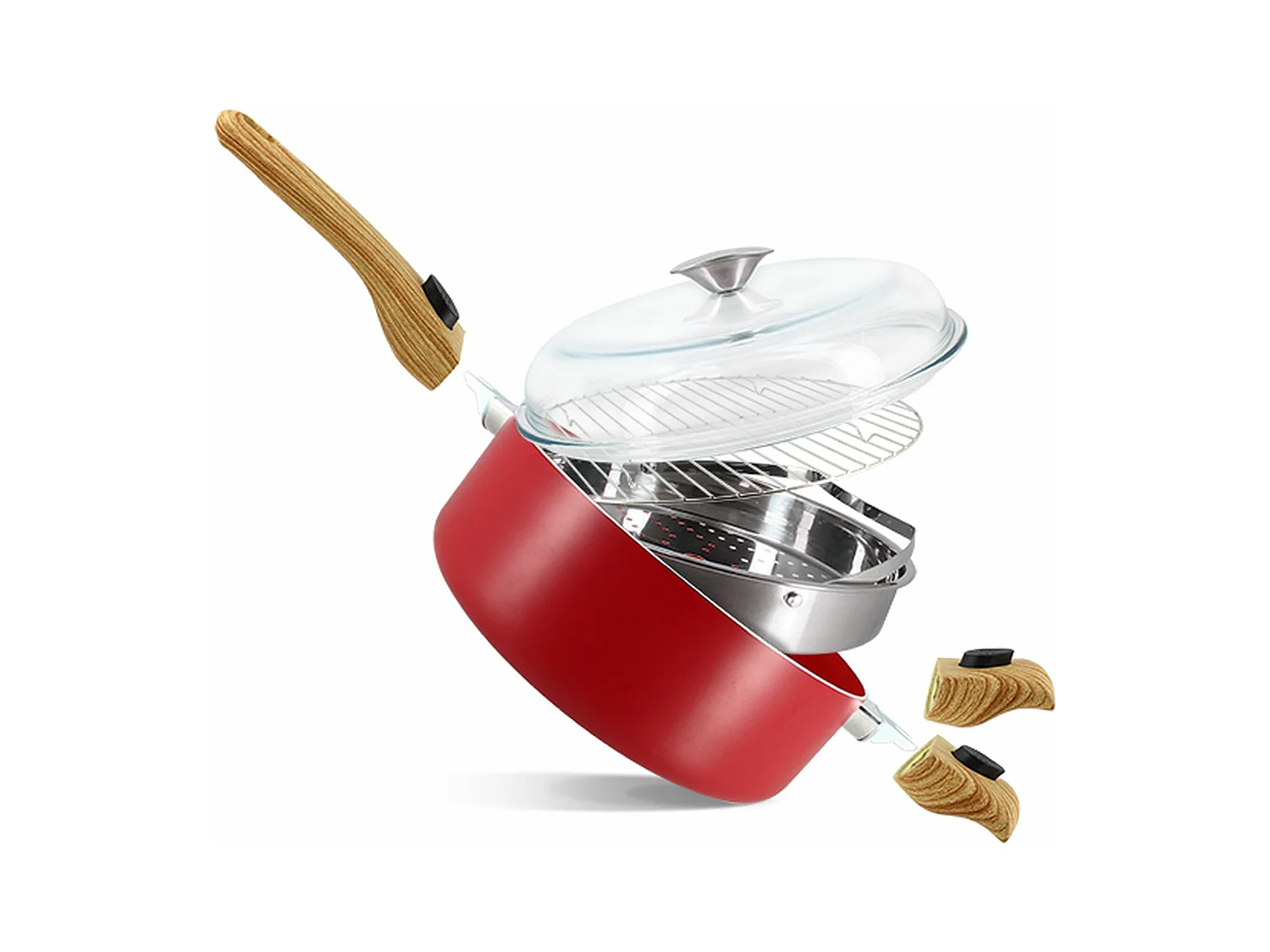 Set 3 poeles triply en acier inoxydable induction 20/24 et 28cm - made in france