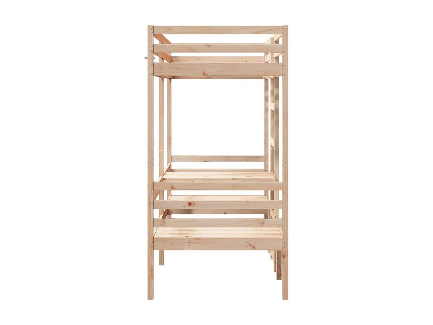 Cama alta com secretária e cadeiras 75x190 cm pinho maciço