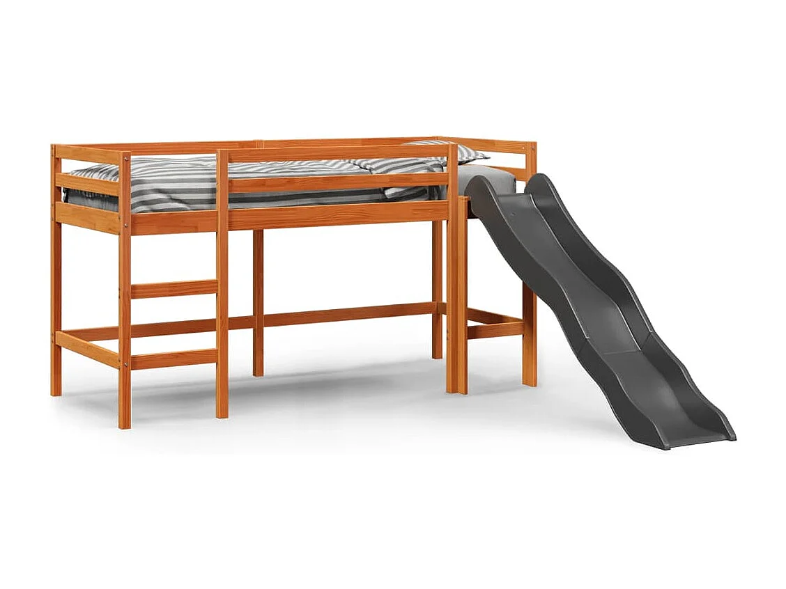 Lit mezzanine d'enfants sans matelas 80x200 cm bois pin massif