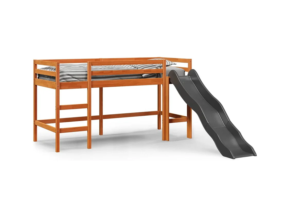 Lit mezzanine d'enfants sans matelas 90x190 cm bois pin massif