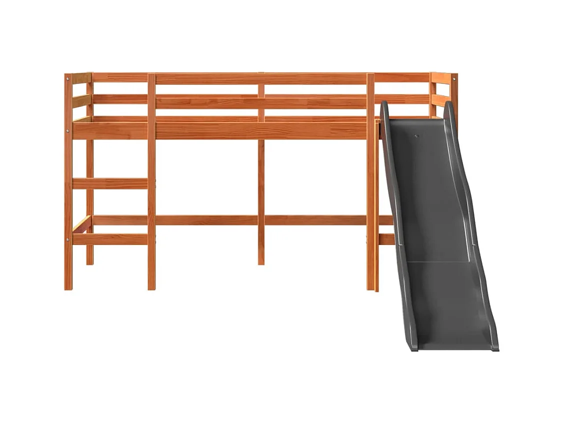 Lit mezzanine d'enfants sans matelas 90x190 cm bois pin massif