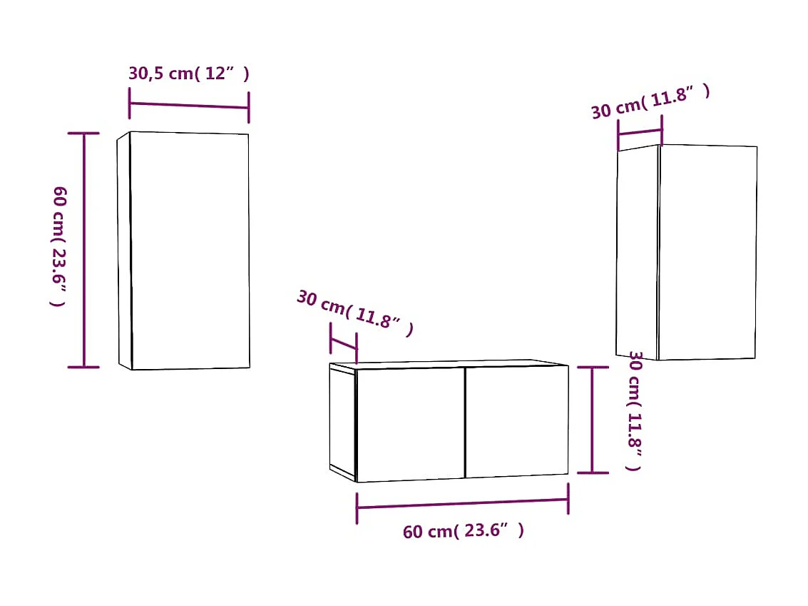 Ensemble de meubles TV 3 pièces Chêne marron Bois d'ingénierie