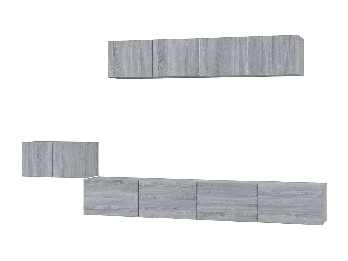Ensemble de meubles TV 5 pièces Sonoma gris Bois d'ingénierie