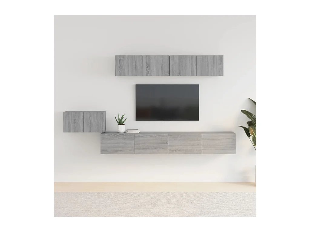 Ensemble de meubles TV 5 pièces Sonoma gris Bois d'ingénierie