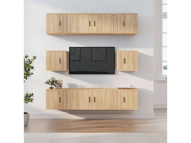 Ensemble de meubles TV 8 pièces Chêne sonoma Bois d'ingénierie