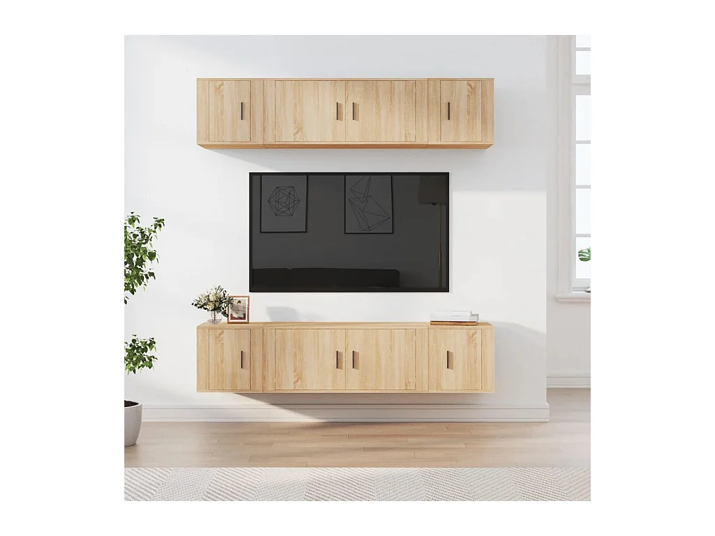 Ensemble de meubles TV 6 pièces Chêne sonoma Bois d'ingénierie