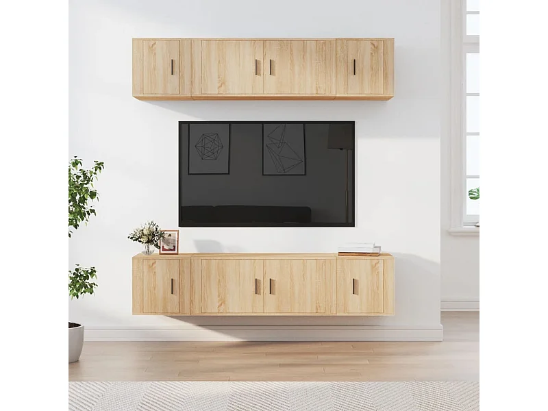 Ensemble de meubles TV 6 pièces Chêne sonoma Bois d'ingénierie