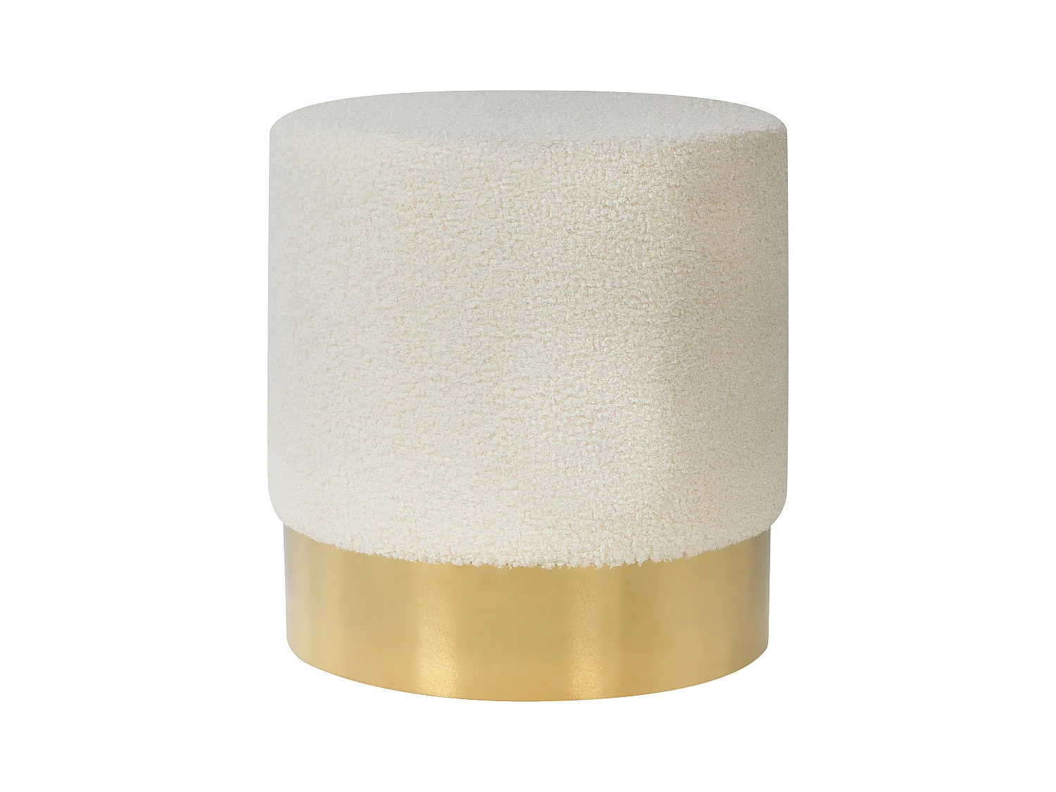 Pouf SOPHIA Bouclé Blanc 39 cm 39 cm 40 cm