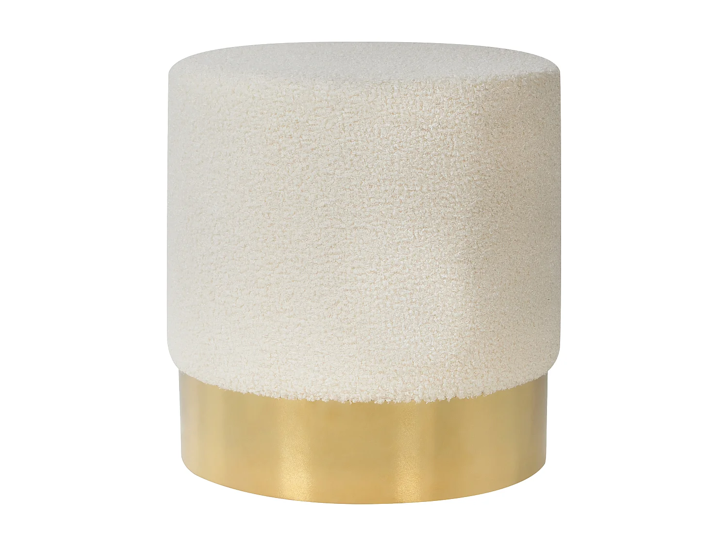 Pouf SOPHIA Bouclé Blanc 39 cm 39 cm 40 cm