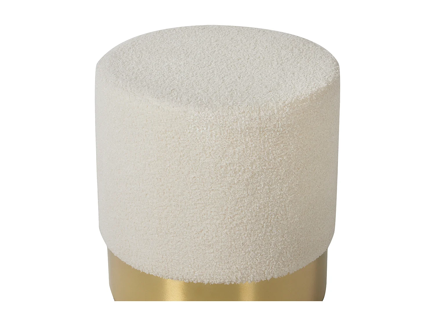 Pouf SOPHIA Bouclé Blanc 39 cm 39 cm 40 cm